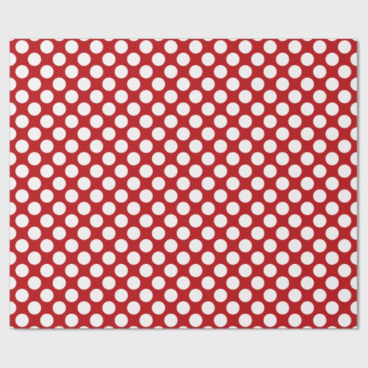 Retro Red Polka Dot Pattern Birthday Cadeaupapier (Vlak)