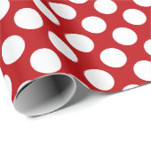 Retro Red Polka Dot Pattern Birthday Cadeaupapier (Rol Hoek)
