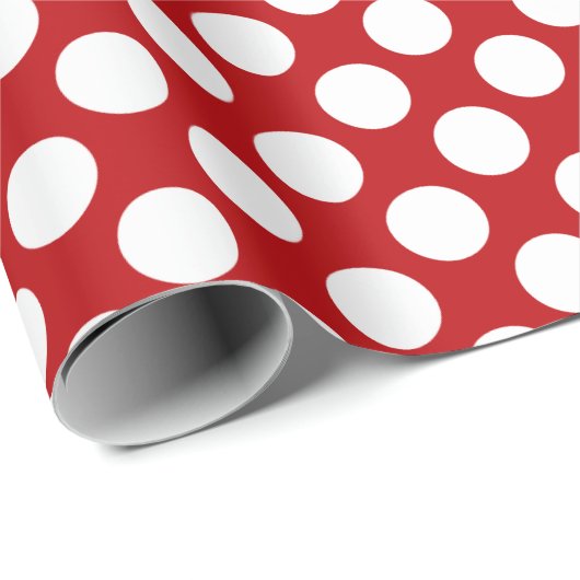 Retro Red Polka Dot Pattern Birthday Cadeaupapier (Rol Hoek)