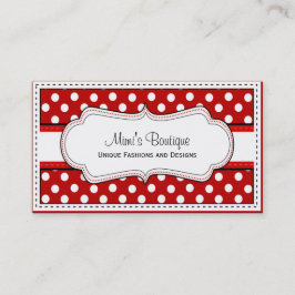 Retro Red polka dot visitekaartjes