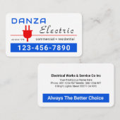 Retro Red Power Plug Electric Visitekaartje (Voorkant / Achterkant)