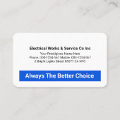 Retro Red Power Plug Electric Visitekaartje (Achterkant)