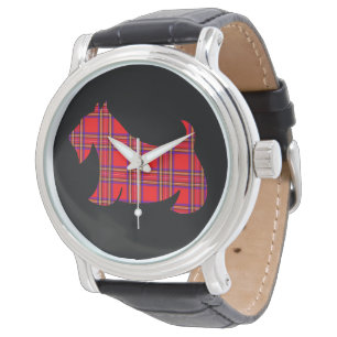 Retro Red Pset Scottish Terrier Watch Horloge