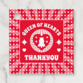 Retro Red Queen of Hearts Birthday Bedankjes Labels (Voorkant)