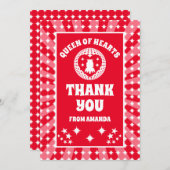 Retro Red Queen of Hearts Birthday Hartelijk dank Kaart (Voorkant / Achterkant)