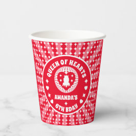 Retro Red Queen of Hearts Birthday Papieren Bekers