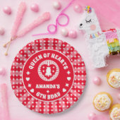 Retro Red Queen of Hearts Birthday Papieren Bordje (Feest)