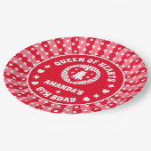Retro Red Queen of Hearts Birthday Papieren Bordje (Gekanteld)