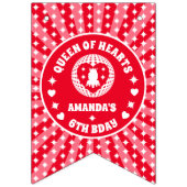 Retro Red Queen of Hearts Birthday Vlaggetjes (Eerste vlag)