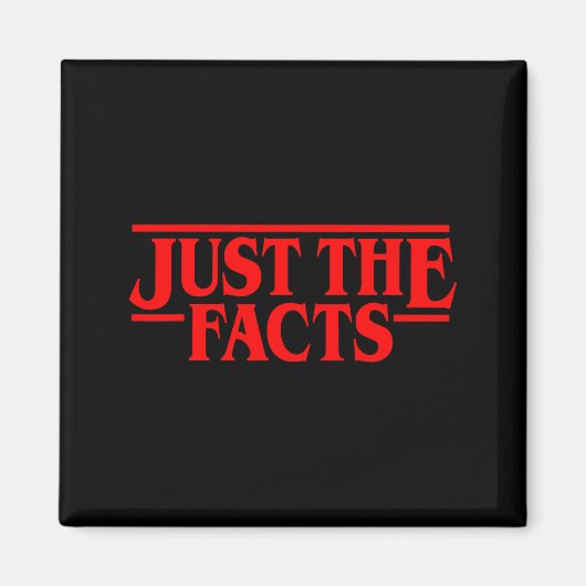Retro Red Quote Just The Facts Funny Basic Simple  Magneet (Voorkant)