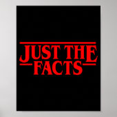 Retro Red Quote Just The Facts Funny Basic Simple  Poster (Voorkant)