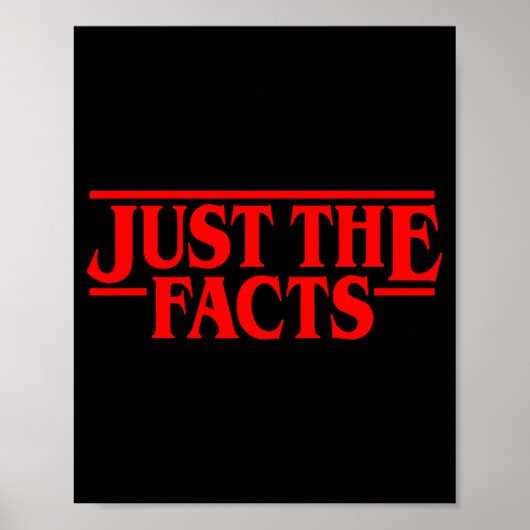 Retro Red Quote Just The Facts Funny Basic Simple  Poster (Voorkant)