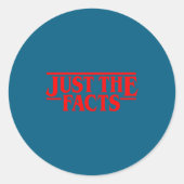 Retro Red Quote Just The Facts Funny Basic Simple  Ronde Sticker (Voorkant)