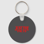 Retro Red Quote Just The Facts Funny Basic Simple Sleutelhanger (Voorkant)