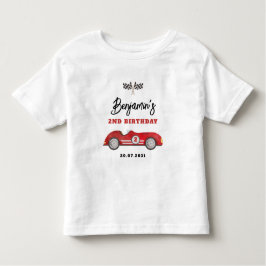 Retro Red Race Auto Twee Fast Boy 2e verjaardag Kinder Shirts