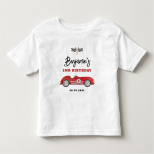 Retro Red Race Auto Twee Fast Boy 2e verjaardag Kinder Shirts