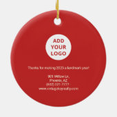 Retro Red Real Estate Logo Ornament (Achterkant)