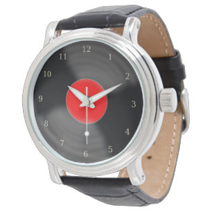 Retro Red Record Watch Cadeau Horloge