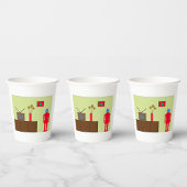 Retro Red Robot Papieren Bekers