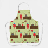 Retro Red Robot Schort (Voorkant)