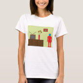 Retro Red Robot T-shirt (Voorkant)