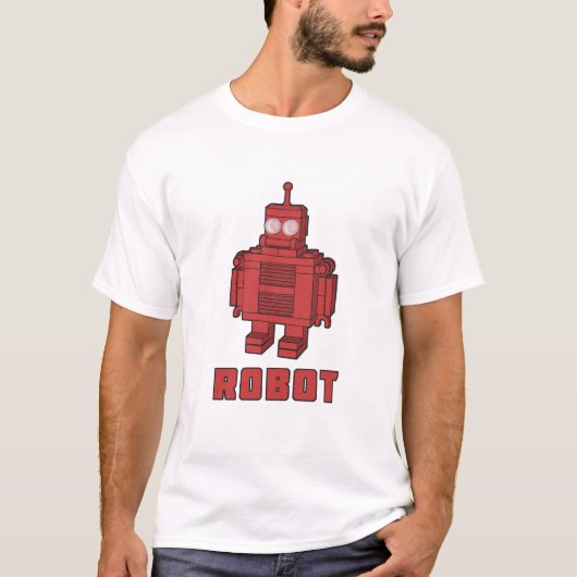 Retro Red Robot T-shirt (Voorkant)