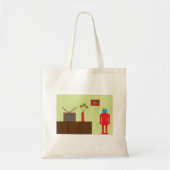 Retro Red Robot Tote Bag (Voorkant)