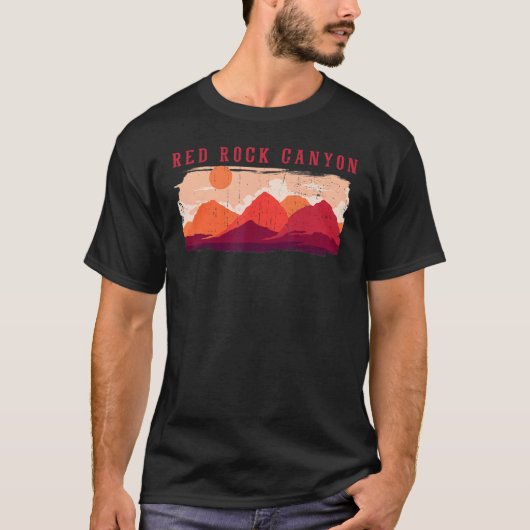 Retro Red Rock Canyon Nevada Souvenir Grafisch T-shirt (Voorkant)
