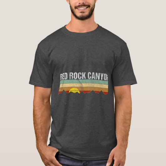 Retro Red Rock Canyon Nevada T-shirt (Voorkant)