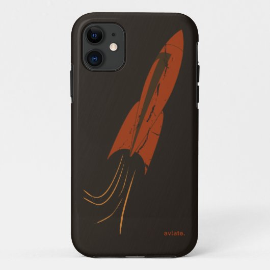 Retro Red Rocket iPhone 5 Hoesje door aviate. (Achterkant)