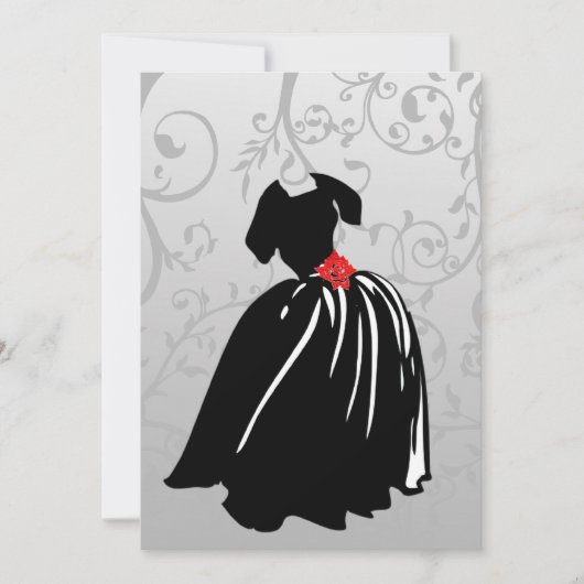 Retro Red Rose Debutante Ball Uitnodiging (Voorkant)