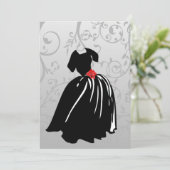 Retro Red Rose Debutante Ball Uitnodiging (Staand voorkant)