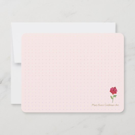 Retro Red Rose Originele Collage Art MidCentury Notitiekaartje (Achterkant)