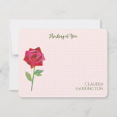 Retro Red Rose Originele Collage Art MidCentury Notitiekaartje (Voorkant)