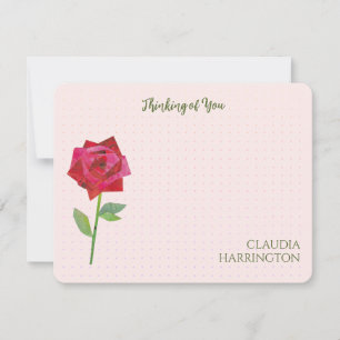 Retro Red Rose Originele Collage Art MidCentury Notitiekaartje