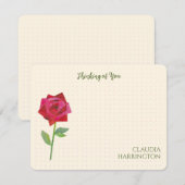Retro Red Rose Originele Collage Art MidCentury Notitiekaartje (Voorkant / Achterkant)