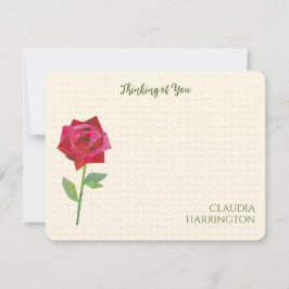 Retro Red Rose Originele Collage Art MidCentury Notitiekaartje