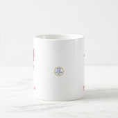 Retro Red Rose Schattige Midcentury Valentijn Koffiemok (Center)