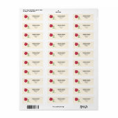 Retro Red Rose Schattige Romantisch Retouradres Etiket (Full Sheet)