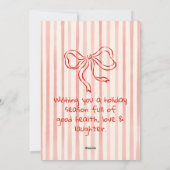 Retro Red Santa Champagne Kerstmisfoto Feestdagenkaart (Achterkant)