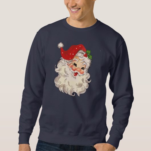 Retro Red Santa Unisex Sweatshirt (Voorkant)