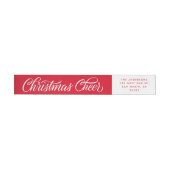 Retro Red Script Christmas Cheer retouradres (Individueel)