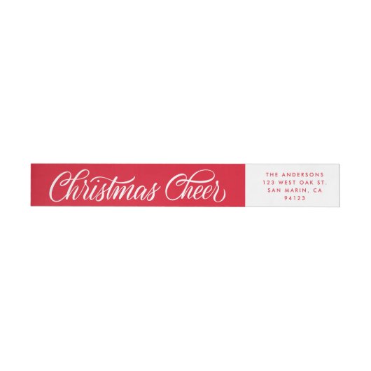 Retro Red Script Christmas Cheer retouradres (Individueel)