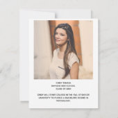 Retro Red Script Uniek Afstuderen foto-Afstuderen Aankondiging (Achterkant)