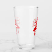 Retro Red Skating Couple Glas (Links)