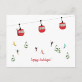 Retro Red Ski Gondola Lift Vakantie Briefkaart (Voorkant)