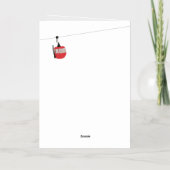 Retro Red Ski Gondola Lift Vakantie Folie Wenskaart (Achterkant)