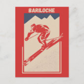  Retro Red Ski Resort Bariloche Argentina Briefkaart (Voorkant)