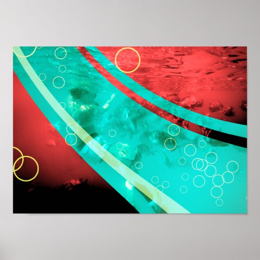 retro red snorkeler poster (Voorkant)