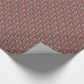 Retro Red Specized Linoleum Pattern Cadeaupapier (Hoek)